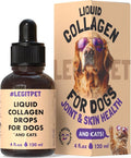 Premium Grass-Fed Collagen for Dogs & Cats Liquid Drops Supplement Daily Formula Support Hip & Joint Skin Coat Gut Hydrolyzed Type I & III Bovine Protein Beef Flavor All Dog and Cat Sizes & Ages