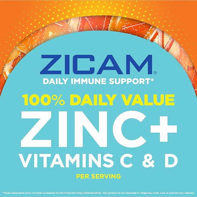Zicam Daily Immune Support,Gummy Supplement,Zinc,Vitamin C and Vitamin D,Citrus Strawberry Flavor,70 Count (Pack of 2)