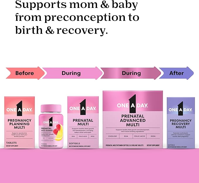 A Day Prenatal Vitamins for Women Gummies- Pregnancy Vitamins for Women with Folic Acid,DHA,Iodine,Prenatal Gummies,Iron-Free,120 Ct (Packaging May Vary),(Pack of 2)