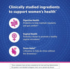 Florastor Probiotics for Women, Digest and De-Stress, Probiotics for Digestive Health, Vaginal Probiotic, and L-Theanine for Mind and Body Wellness, 60 Capsules
