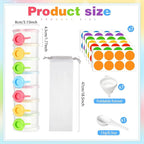 Shinylin Protein Powder Travel Container Set Reusable Powder Supplement Container 7 Pcs Single Dose Cases and 1 Pcs Large Travel Containers Drawstring Bags