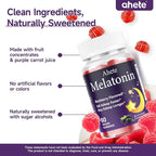 Melatonin 5mg Gummies for Adults, Raspberry Flavor Sleep Aid, Sugar-Free, 60 Gummies, 60 Days Supply