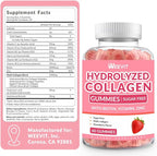 Collagen Gummies for Women, Hydrolyzed Collagen Peptides Gummies with Biotin, Collagen Supplements Gummy with Vitamin B12, C, D, Zinc for Hair Skin Nail