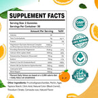 Magnesium Glycinate Gummies 1000mg - Sugar Free Magnesium Potassium Supplement with Vitamin D, B6, CoQ10 for Calm Mood & Sleep Support - 60 Orange Gummies