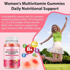 Multivitamin Gummies for Women, Natural Multi Vitamins, Boosts Immunity, Energy & Focus, Womens Daily Multivitamin Gummy for Hair, Skin & Nails, Sugar-Free, Strawberry Flavor, 60 Gummies