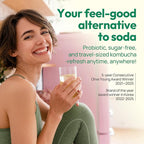 TEAZEN Pineapple Kombucha Powder, Hydration Drink Mix, Sugar Free, Live Probiotics & Prebiotics, On-the-Go 30 Packets, 5.29oz
