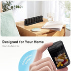 Large Weekly Pill Organizer 1 Time a Day, BPA-Free Pill Dispenser, 7 Day Pill Box with Silicone Lids & Coded Compartments, Spill Proof Travel Case for Vitamins, Seniors & Daily Medication, Black