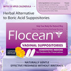 Calendula Vaginal Suppositories for Women - Herbal Alternative to Boric Acid Suppositories, Supports pH Balance, Odor Control & Itching Relief, Paraben-Free & Preservative-Free, 12 Count