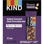 KIND Nut Bars, Salted Caramel & Dark Chocolate Nut, Healthy Snacks, Gluten Free, Low Sugar, 6g Protein, 12 Count (Pack of 2)