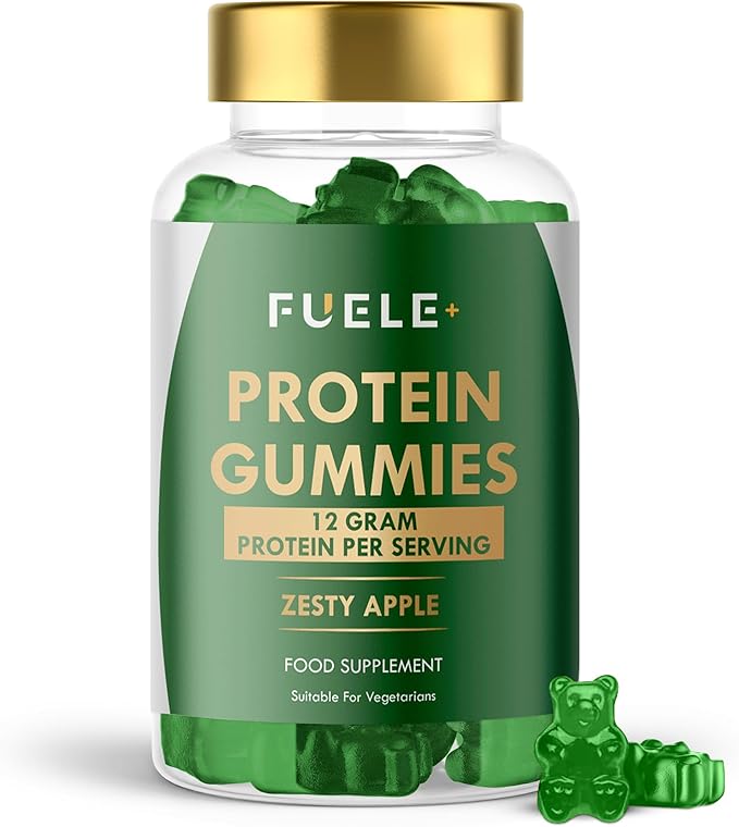 Protein Gummies – 12g High Protein Snack, Zesty Apple Flavor, No Added Sugar, Whey Protein Gummies, Supports Muscle Recovery, Post Workout Supplement (60 Gummies)
