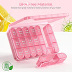 Daviky Pill Organizer 3X a Day, Weekly Pill Box 7 Day, Travel Pill Case with Large Containers, 3 Times Medcine Organizer for Vitamins, Medication, Supplements and Fish Oils (Pink)