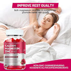 Calcium Magnesium Zinc Gummies with Vitamin D3 & K2 for Bone, Muscle & Immune Support - High Potency Enhanced Absorption - 60 Raspberry Gummies