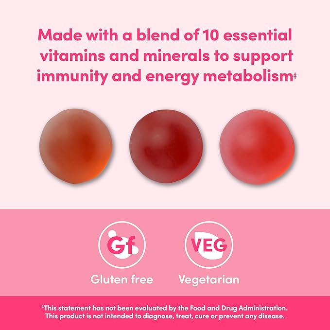Amazon Elements - Adult Women’s Organic Multivitamins, 90 Gummies (30 servings), Vegetarian, Gluten Free (Previously Revly)