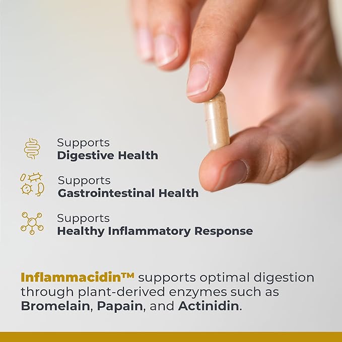 Premier Research Labs Inflammacidin - Digestive Enzymes, Papain from Papaya, and Bromelain Enzymes for Digestion, Plant Enzymes for Women & Men, Vegan Friendly - 90 Vegetarian Capsules
