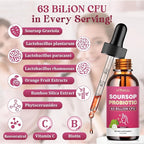 Soursop Probiotic Liquid Drops, Soursop Bitters Liquid with Probiotic Beauty Collagen Boost for Hair, Skin, and Nails, Immune Boost