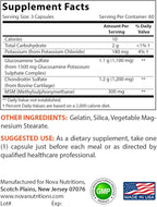Nova Nutritions Triple Strength Glucosamine Chondroitin MSM 2600mg/Serving Capsules, Supports Healthy Joint, Cartilage and Connective Tissue - Promotes Joint Comfort & Flexibility 180 Count