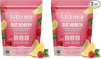 Ultima Replenisher Gut Health Supplement and Electrolytes Powder - Raspberry Lemonade, 14 Stickpacks - Hydration Packets with Added Gut Health Benefits (Pack of 2)