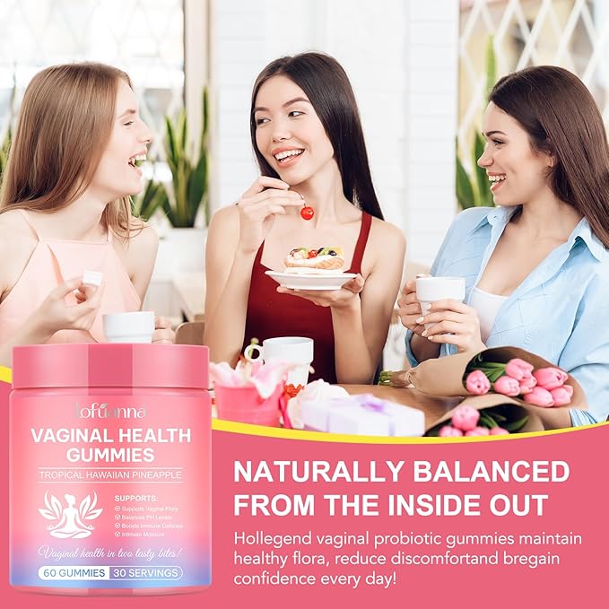 Premium Vaginal Probiotics Feminine Gummies - Vaginal Health Supplements Feminine Gummies for Women PH Balance,Immune Support & Gut Health, Pineapple Flavor Gluten-Free