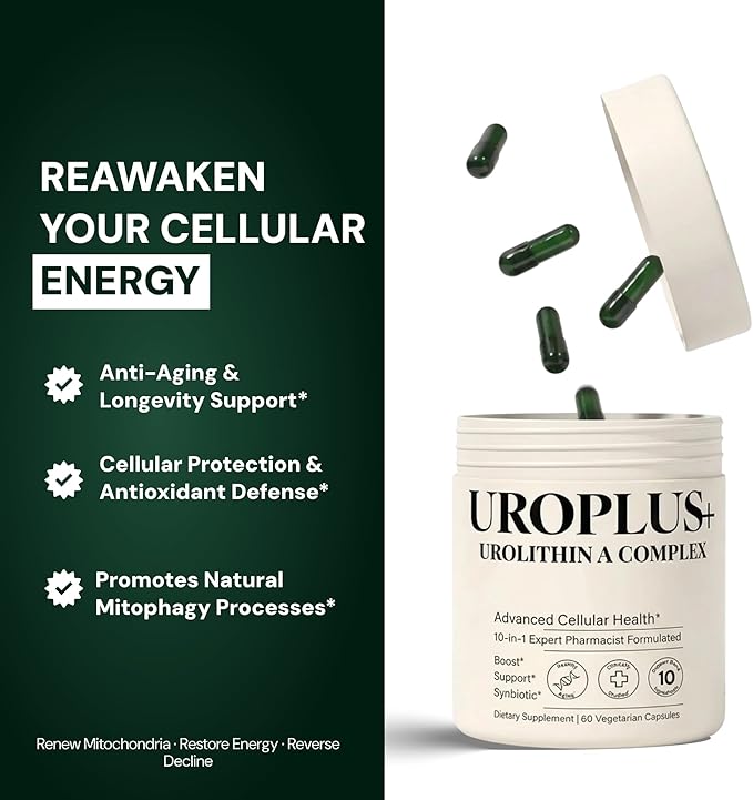 10-in-1 UROLITHIN A 1250mg Liposomal Longevity Complex | w. NAD+, Nicotinamide Riboside & Resveratrol | Mitochondrial Support Promotes Cellular Energy, Anti-Aging & Muscle Recovery