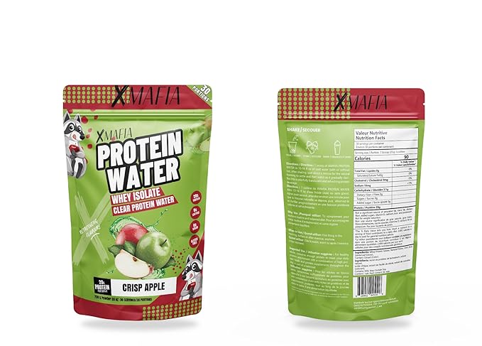XMafia - Clear Whey Protein Isolate Powder – 20g Protein + Collagen Peptides, 30 Servings, Zero Sugar, Refreshing Light Protein Drink Water, Whey Powder Protein Shake, Lactose Free – Apple