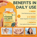 Feminine Balance Gummies, Probiotics Gummies for Women - pH Balance, Odor Control, Vaginal Flora & Digestive Health - Vaginal Probiotic with Vitamin C for Immune, Hawaiian Pineapple Flavor, 90 Gummies