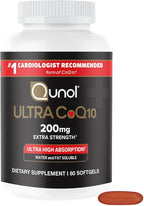 Qunol CoQ10 200mg Softgels, Ultra CoQ10 - Ultra High Absorption Coenzyme Q10 Supplements - Antioxidant Supplement for Vascular and Heart Health & Energy Production - 2 Month Supply - 60 Count