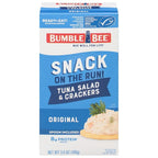 Bumble Bee Snack On The Run! Protein Snack Pack - 8g Protein per Box - Original Tuna Salad with Crackers Kit - Ready to Eat Easy-Open Can - Wild Caught MSC-Certified Tuna (Pack of 1)