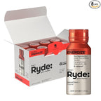 Ryde: Energize Shot | Tropical Flavor | Green Tea Caffeine, Taurine, Ginseng Extract & B Vitamins | 0 Calories, 0 Sugar | 2 FL OZ Shots | Boosts energy* (8 Pack)