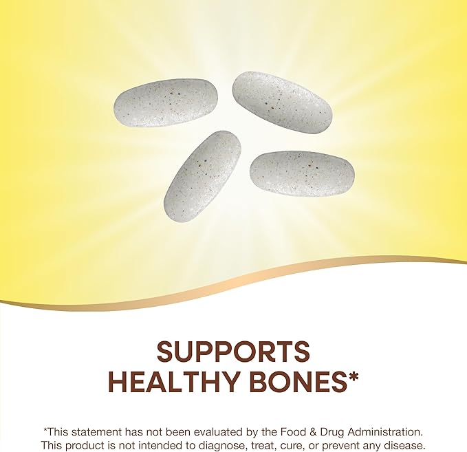 Nature’s Way Alive! Calcium Bone Support Tablets*, Max Absorption Calcium Supplement with Vitamins D3, K2, & Magnesium, Promotes Bone Health and Bone Density*, Gluten Free, 60 Tablets