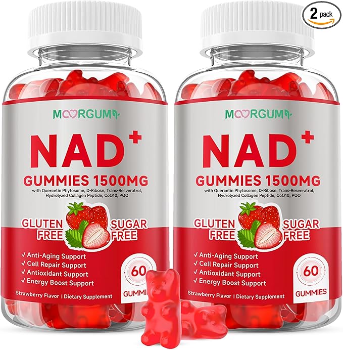1500MG Core Collagen Supplements with N AD+ for Women & Men, Trans-Resveratrol, CoQ10, Nicotinamide Riboside Hydrogen Malate, for Healthy Aging & Antioxidant Support, 120 Gummies