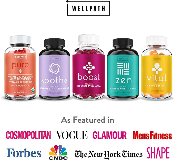 WellPath Organic Apple Cider Vinegar Gummies with The Mother - USDA Organic ACV Gummies - Ginger & Apple Cider Vinegar with Mother for Gut Health - Vegan, Non-GMO, 60 Ct