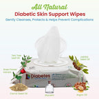 Diabetes Support Wipes® - All-Natural pH-Specific Foot & Body Wipes for Diabetics, Soothes Dry, Itchy & Irritated Skin, Relieves Neuropathy Pain, Supports Healing, Helps Prevent Complications - 72ct