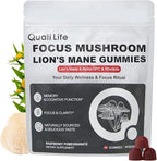 Mushroom Gummies with Lion’s Mane - Alpha Brain Gummy for Focus & Memory - Nootropic Focus Gummies with Rhodiola & Alpha-GPC – Vegan Brain Supplement, Raspberry Pomegranate Flavor, 60 Count (1)