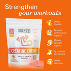 ZHOU Creatine Chews - Creatine Monohydrate Gummies for Men & Women with Vitamin B12, Sugar Free, Vegan, Organic, Non GMO, 5g Per Serving - Peach Mango Flavor, 20 Servings, 60 Chews