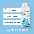 KATE FARMS Organic Plant Based Pediatric 1.2 Sole Source Vanilla Nutrition Shake,12g of protein,27 Vitamins and Minerals,Meal Replacement Drink for Kids,Non-GMO,8.45 Fl oz,(Pack of 24)