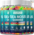 Sea Moss Gummies - Irish Sea Moss Gummies Advanced for Adults with Ashwagandha Bladderwrack & Burdock Root for Supports Immune，Energy - 60 Vegan Gummy,5PCS