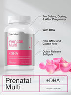 Horbäach Women's Prenatal Multivitamin with DHA, Iron and Folic Acid | 70 Softgels | Non-GMO & Gluten Free