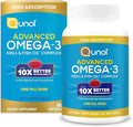 Qunol Advanced Omega 3 Krill and Fish Oil Complex, 10x Better Bioavailability, One Pill Dose, 250mg EPA & DHA, Supports Brain, Eye, Heart and Joint Health, 60 Count (Pack of 1)