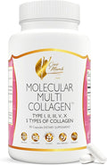 Cocó March N.M.D. Molecular Multi-Collagen - Types I, II, III, V & X – Hair, Skin, Nails & Joint Support for Women & Men – Low Molecular Weight Collagen, Gluten Free, Dairy Free, Soy Free, 90 Capsules