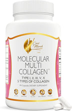 Cocó March N.M.D. Molecular Multi-Collagen - Types I, II, III, V & X – Hair, Skin, Nails & Joint Support for Women & Men – Low Molecular Weight Collagen, Gluten Free, Dairy Free, Soy Free, 90 Capsules