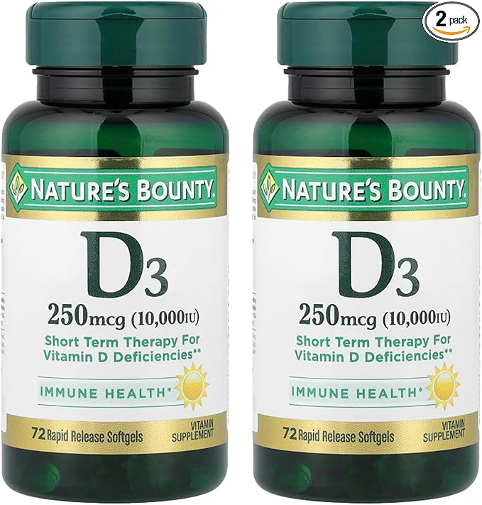Nature's Bounty, Ultra Strength D3-10,000 IU, 72 Softgels (2pack)