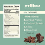 wellious Almond Protein Powder (Chocolate) - 18 Grams of Pure Healthiest Vegan Protein for Women & Men - Perfect Soy-Free & Smooth Gut Friendly Protein Powder for Sports Nutrition