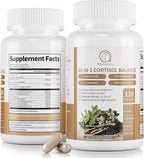 Cortisol Supplements for Women and Men, 10-in-1 Cortisol Reducer Manager Detox with Ashwagandha, Magnesium & L-Theanine, Lower High Cortisol Levels, Relaxation & Night Support, Non-GMO, 120 Capsules