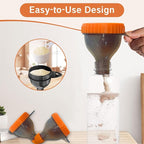 2Pack Protein Powder Container to go Portable Supplement Funnels for Filling Bottles with Protein Powder Compartment Pill Storage, Great for Workout, Travel, to-Go, Fitness（Orange