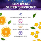 Sleep Gummies 6mg Per Serving - Sugar Free Melatonin Gummy Supplement for Adults - Natural Zero Sugar Sleeping Gummy for Adults & Kids, Orange Flavored, Extra Strength Sleep Support - 60 Count