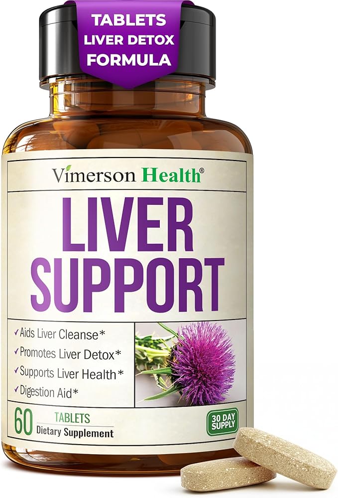 Vimerson Health Liver Cleanse Detox & Repair - Milk Thistle Supplement with Silymarin, Dandelion Root, Artichoke & Zinc for Liver Support, Digestion, Energy with Milk Thistle Extract, 60 Tablets