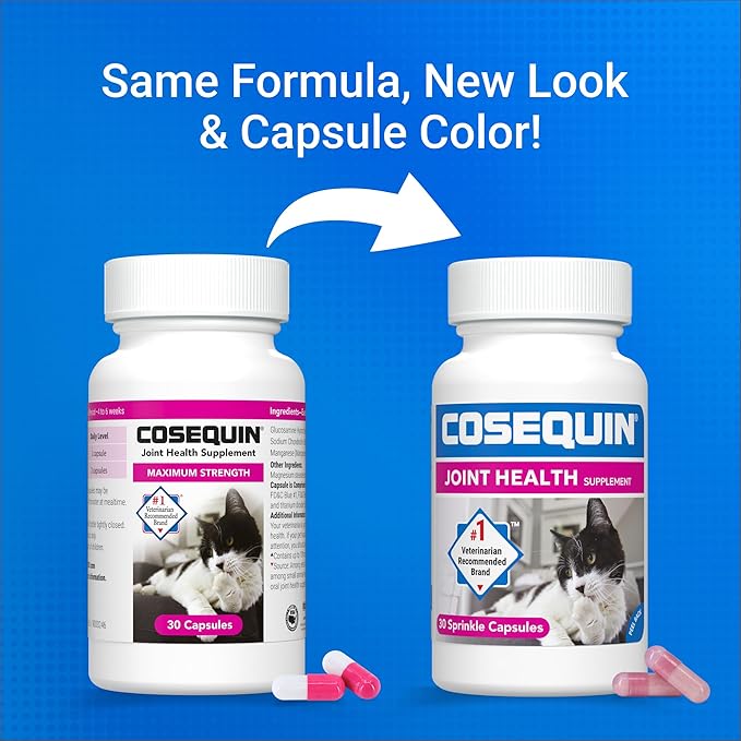 Nutramax Cosequin for Cats Joint Health Supplement, Contains Glucosamine for Cats, Plus Chondroitin, Supports Healthy Joints, for all Breeds and Sizes, Sprinkle Capsules, 30 Count