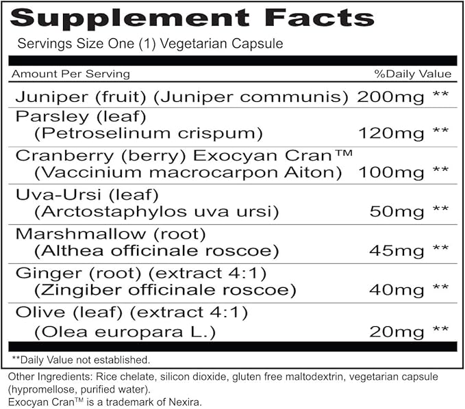 Priority One Vitamins Urinary Defense 100 Vegetarian Capsules - Supports Healthy Urinary System.*