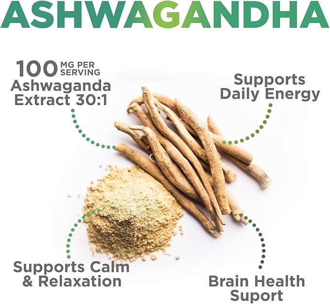 Ashwagandha Gummies - Advanced Ashwagandha Gummy Formula for Daily Use - Natural Antioxidant Support & Brain Health Support - Natural Calm, Relaxation, & Immune Support - Berry Flavor - 60 Gummies