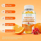 Rhodiola Rosea Gummies for Adults & Kids-Adaptogenic Herb-Daily Wellness, Emotions, Slumber Support, with Ashwagandha, Magnesium Glycinate, Siberian Eleuthero Supplements for Women & Men, 60 Count